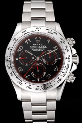 Swiss Rolex Daytona Stainless Steel Bracelet Black Dial 80296 (srl175)