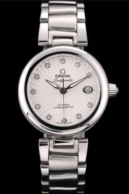 Omega DeVille Ladymatic Stainless Steel Strap White Dial (om212)